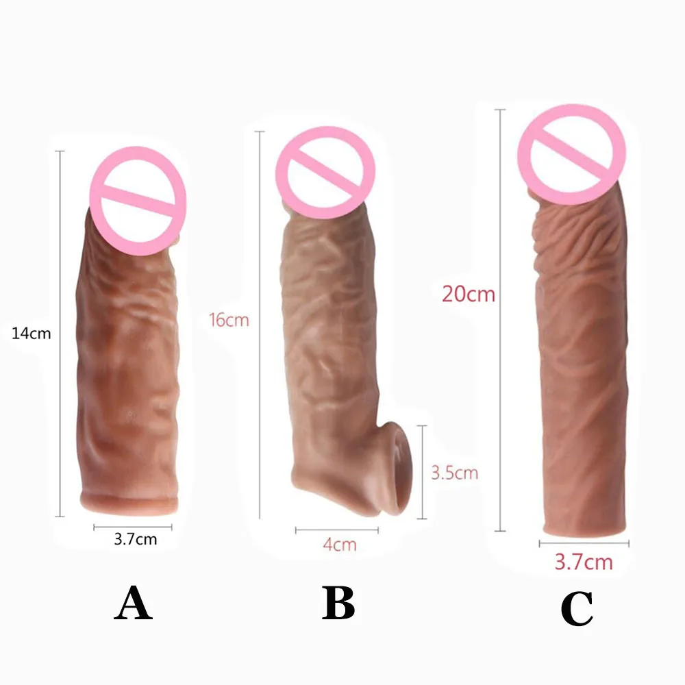 Zdjęcie produktu z kategorii nakładek na penisa - Realistic Penis Extension Cock Sleeve