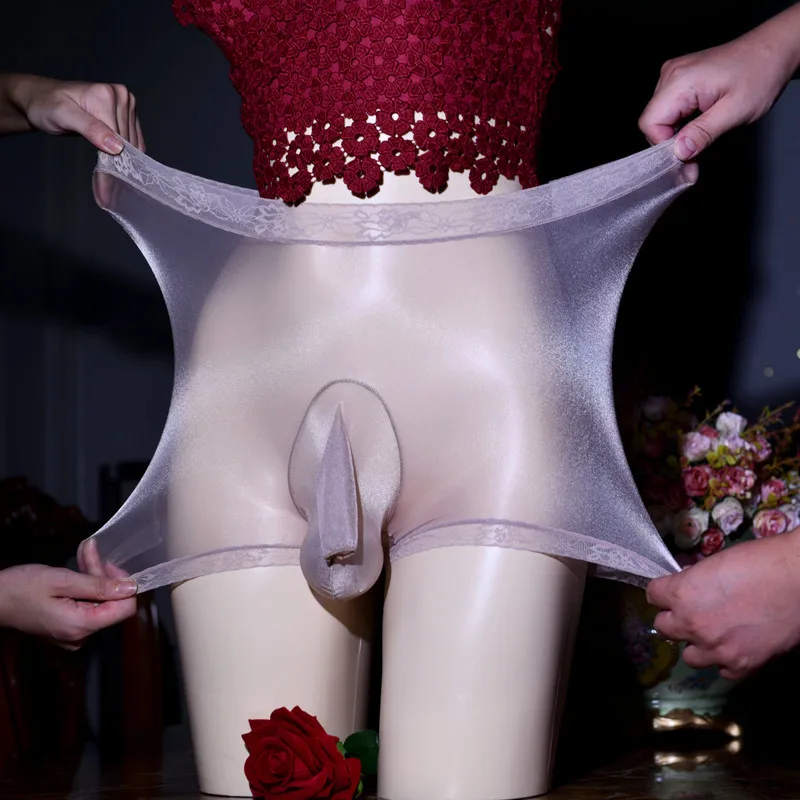 Zdjęcie produktu z kategorii zabawek erotycznych dla gejów - Men See-through Lace Silky Sissy