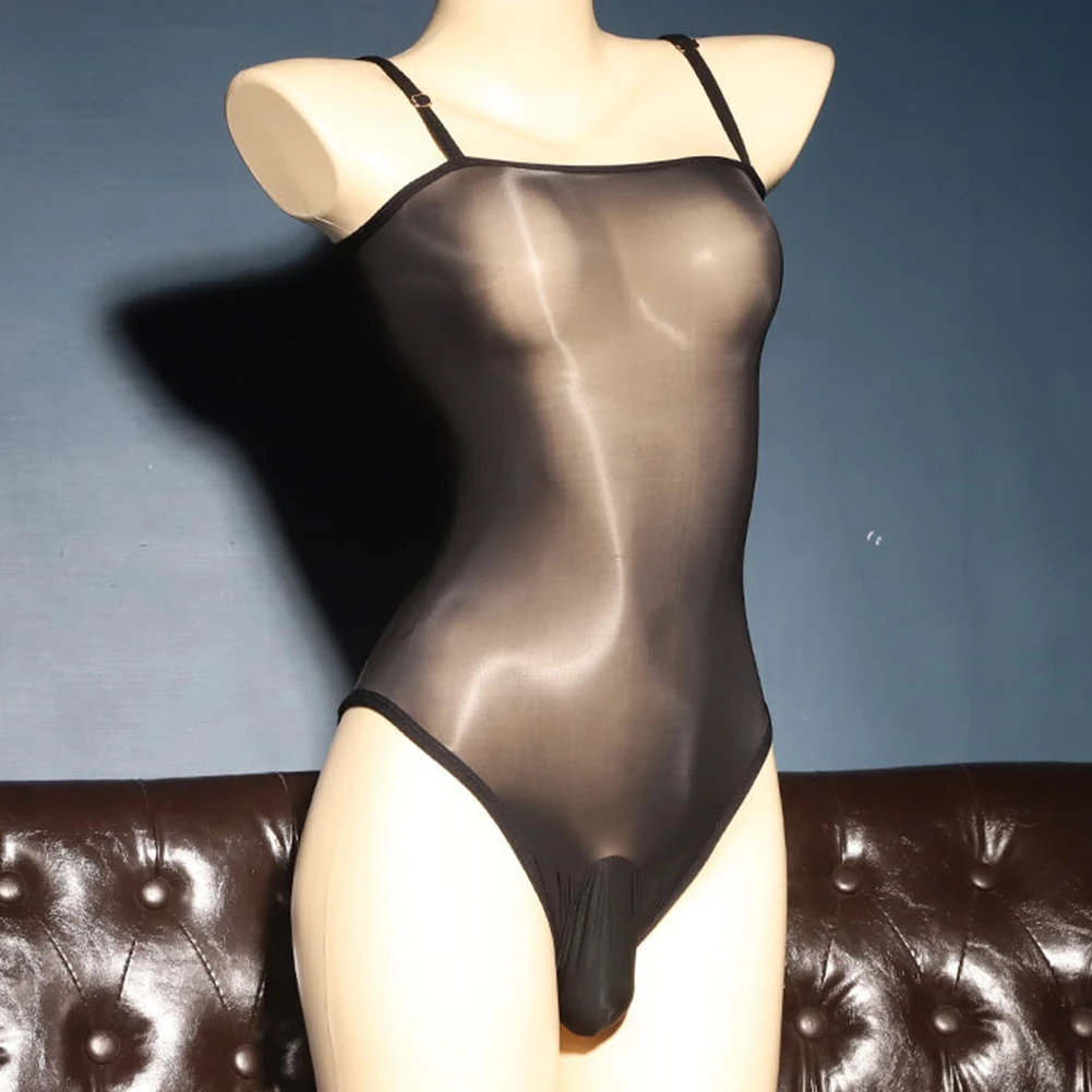 Zdjęcie produktu z kategorii odzieży erotycznej dla mężczyzn - Sexy Mens Oil Shiny Bodysuit