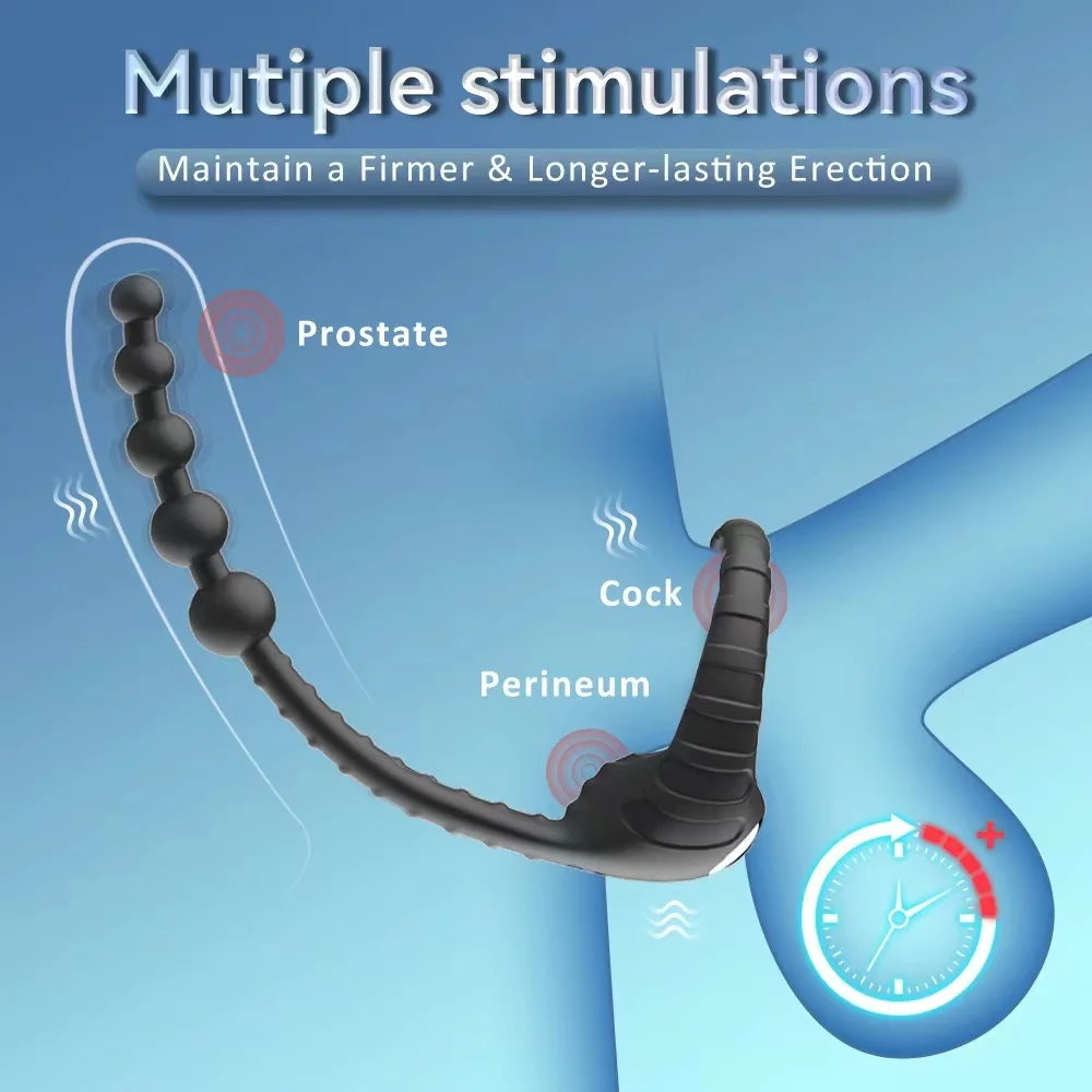 Zdjęcie produktu z kategorii wibratorów analnych- Male Prostate Massager Cockring Penis