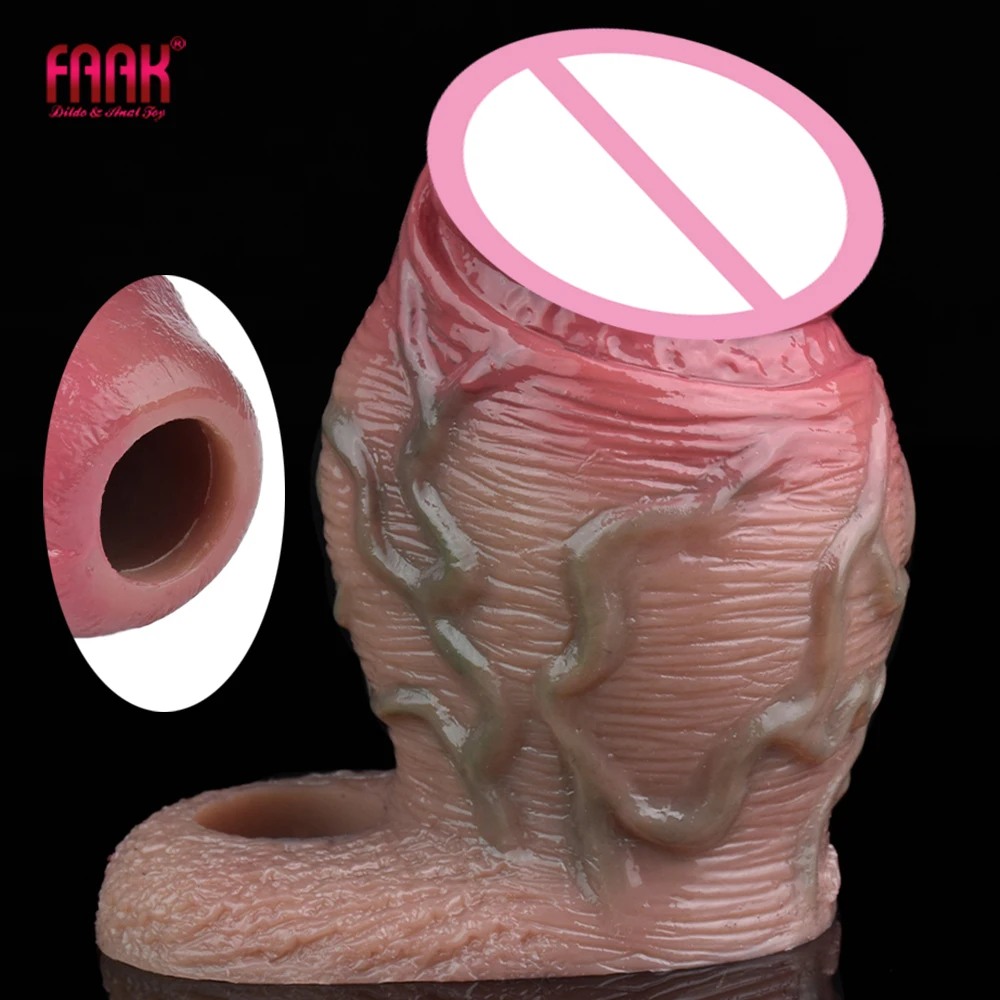 Zdjęcie produktu z kategorii nakładek na penisa - FAAK Realistic Penis Sleeve Large