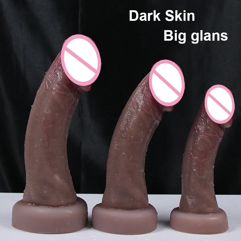 Zdjęcie produktu z kategorii wibratorów realistycznych - Realistic Dildos Dark Big Glans