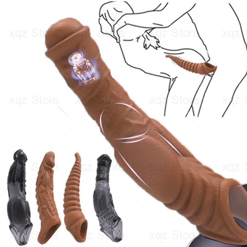 Zdjęcie produktu z kategorii wibratorów punktu G - Reusable Penis Extender Sleeve Vibrators