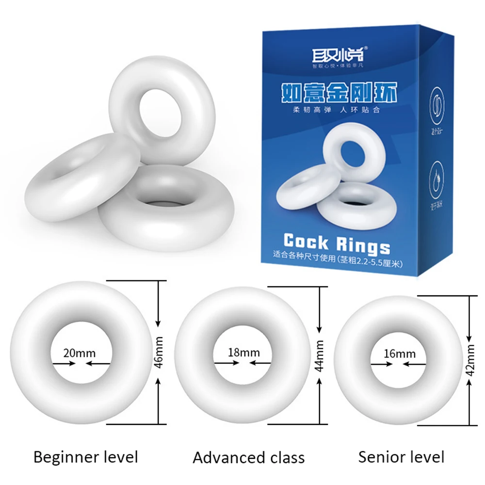 Zdjęcie produktu z kategorii pierścienie erekcyjne - 3pcs Penis Cock Rings Adult
