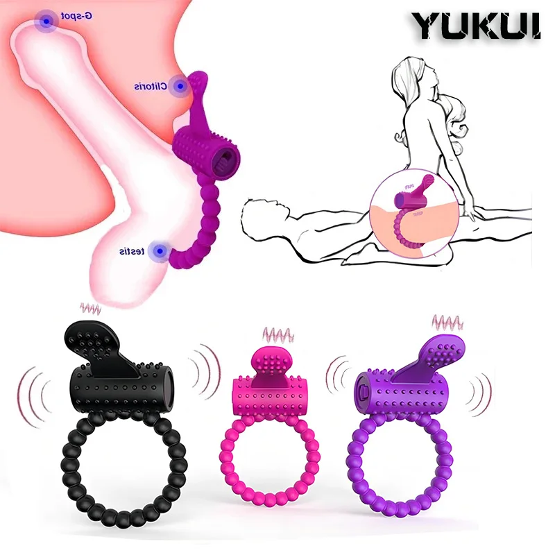 Zdjęcie produktu z kategorii wibratorów dla par - Penis Ring Vibrator Sex Toys