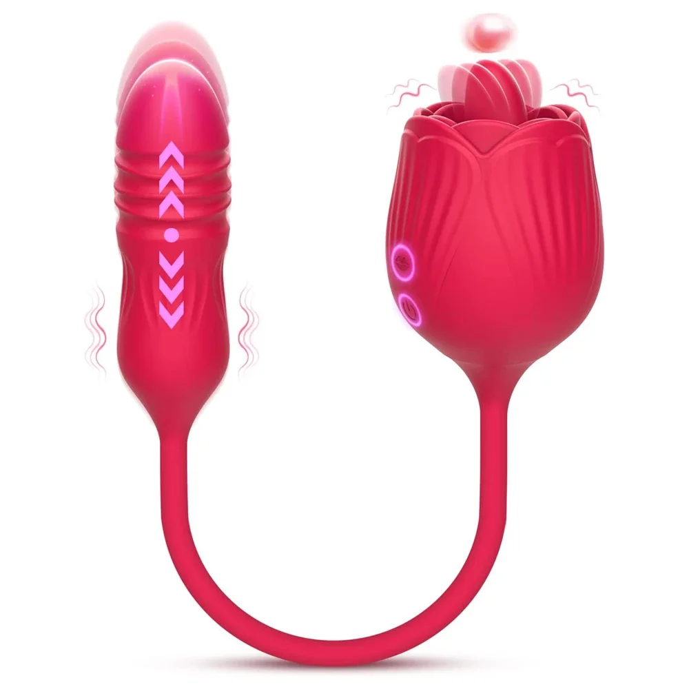 Zdjęcie produktu z kategorii wibratorów pchających - Thrusting Rose Vibrator Sex Toy