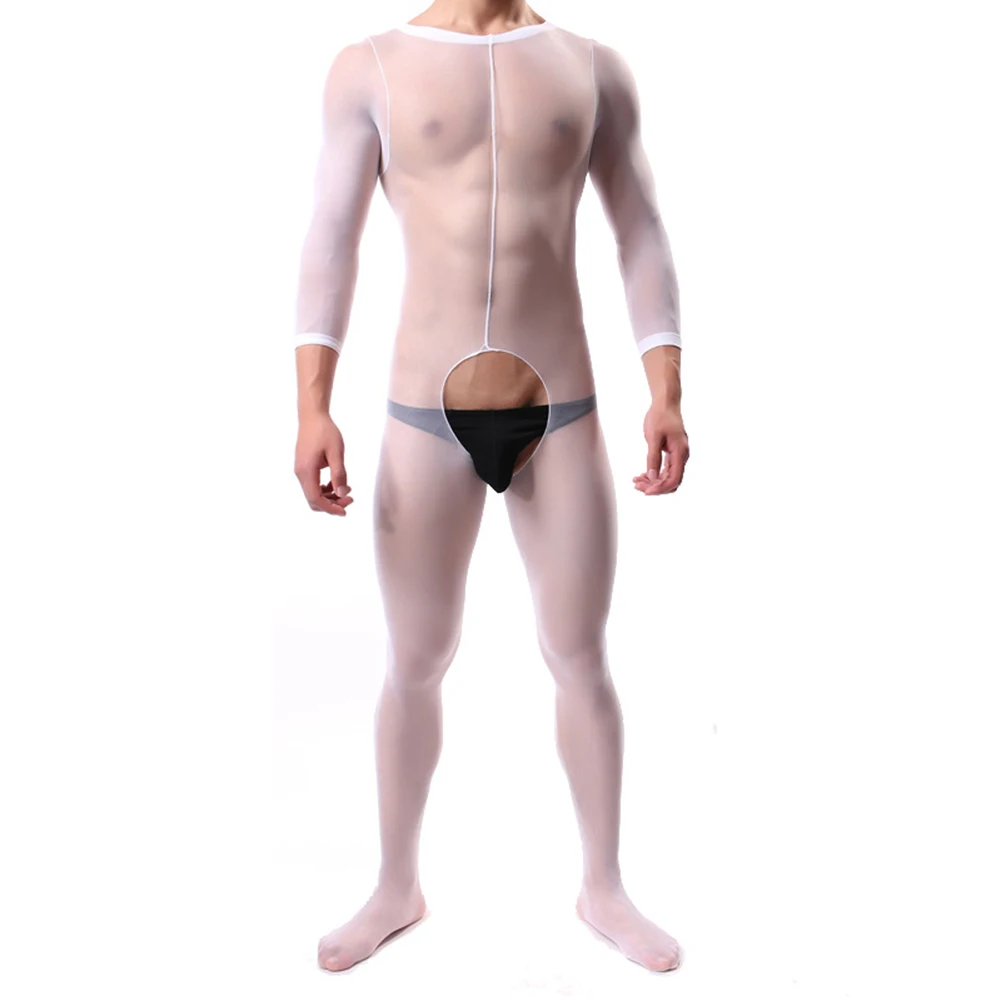 Zdjęcie produktu z kategorii odzieży erotycznej dla mężczyzn - Sexy Men Jumpsuit Ultra-thin Transparent