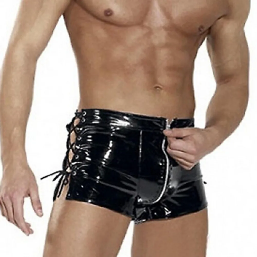Zdjęcie produktu z kategorii odzieży erotycznej dla mężczyzn - PU Leather Panty Shorts Men