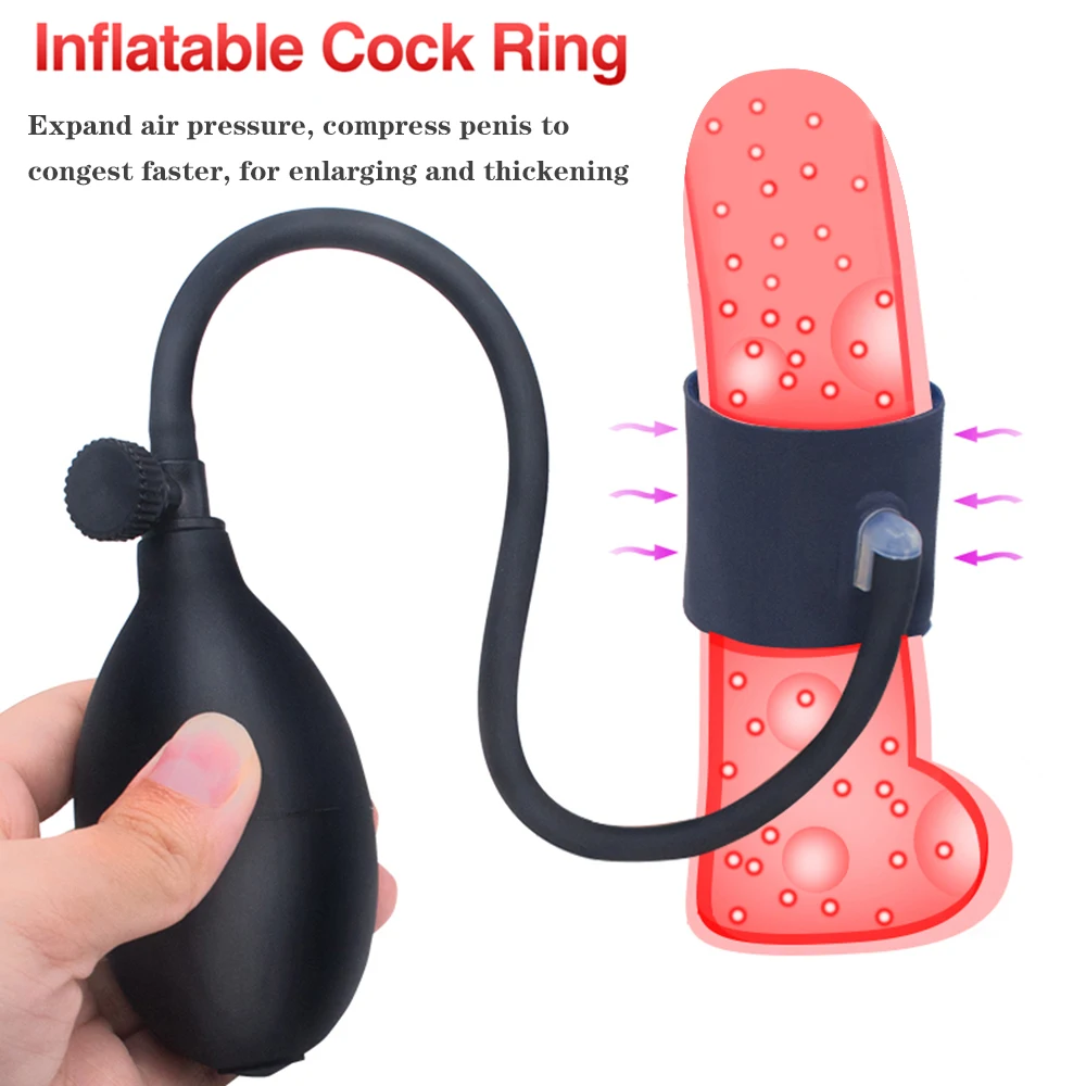 Zdjęcie produktu z kategorii pierścienie erekcyjne - Inflatable Penis Ring Sex Toy