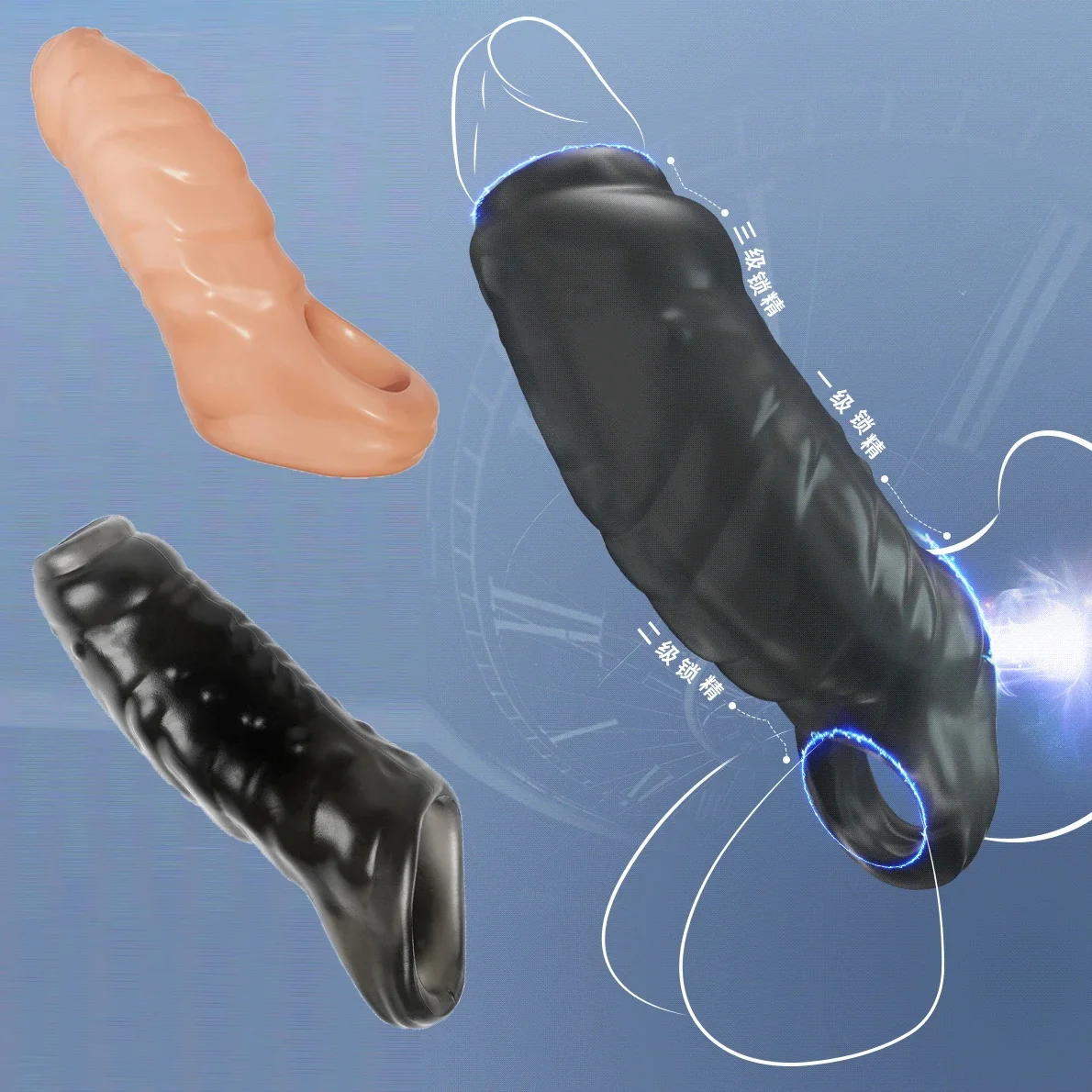 Zdjęcie produktu z kategorii wibrujące dilda - Reusable Penis Extender Cock Rings