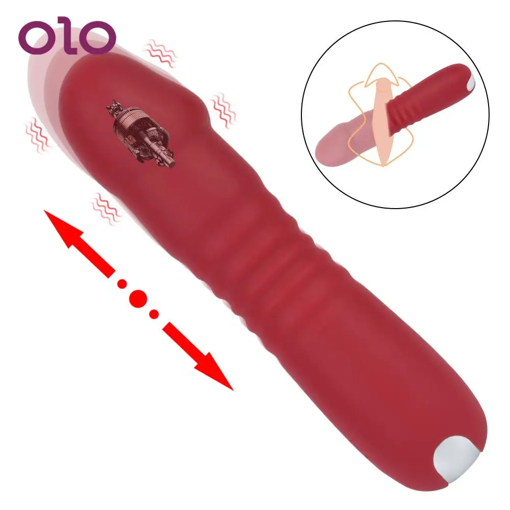 Zdjęcie produktu z kategorii wibratorów pchających - OLO Vagina Vibrator Telescopic Dildo
