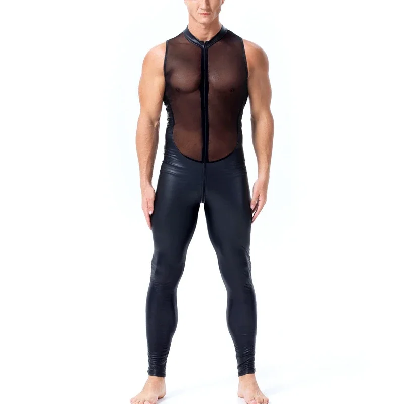 Zdjęcie produktu z kategorii odzieży erotycznej dla mężczyzn - Men Hot Wetlook Faux Leather