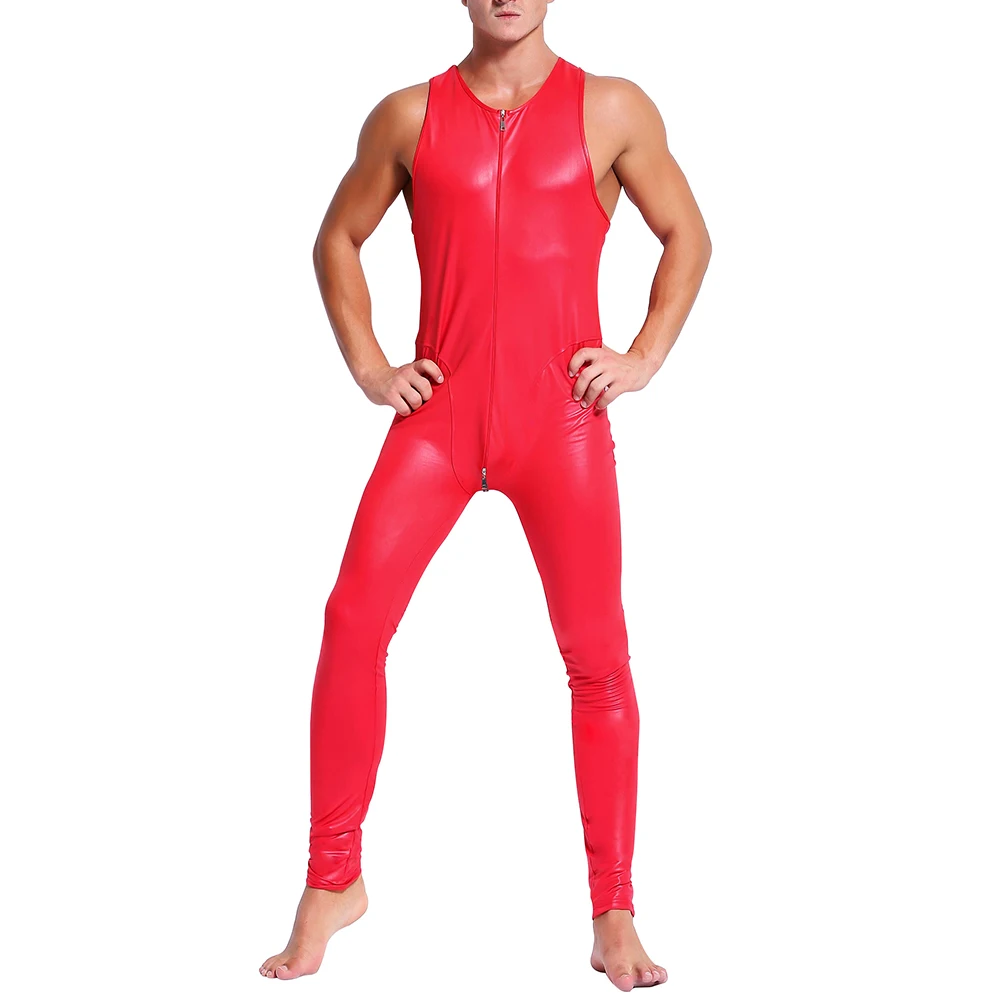 Zdjęcie produktu z kategorii odzieży erotycznej dla mężczyzn - Sexy Men Faux Leather Wet