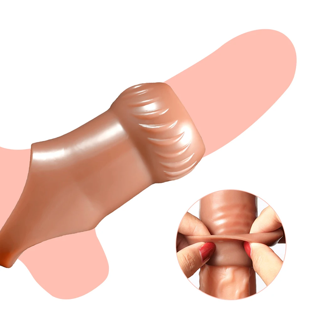 Zdjęcie produktu z kategorii nakładek na penisa - Reusable Silicone Penis Sleeve Sex