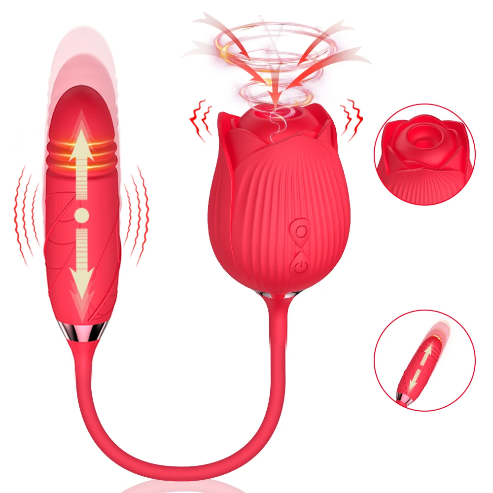 Zdjęcie produktu z kategorii wibratorów pchających - Rose Sex Toy for Women