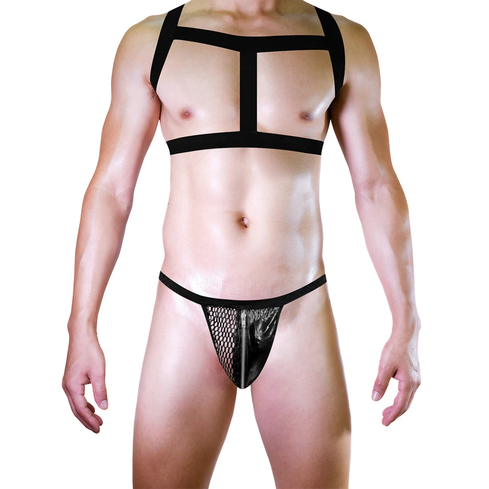 Zdjęcie produktu z kategorii odzieży erotycznej dla mężczyzn - Sexy Men Body Chest Harness