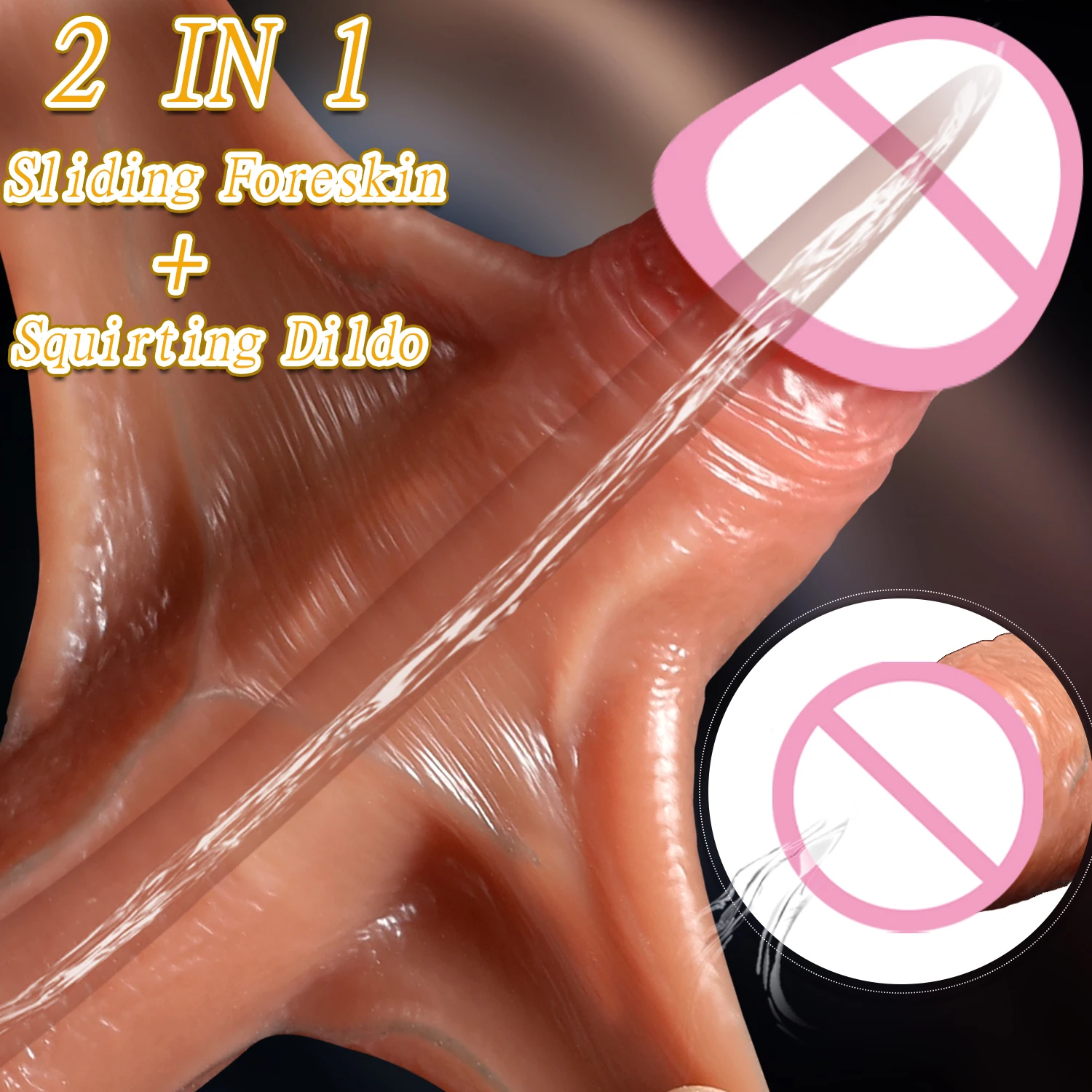Zdjęcie produktu z kategorii dilda realistyczne - 2 IN 1 Sliding Foreskin