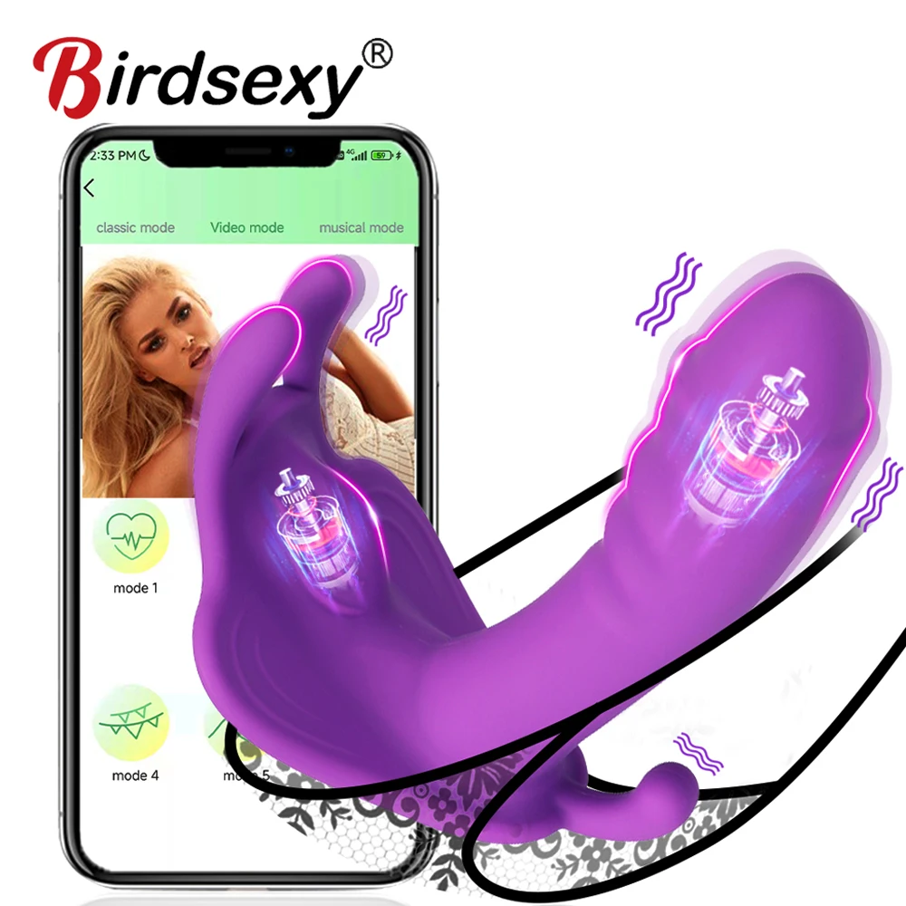 Zdjęcie produktu z kategorii wibratorów dla par - Women's Dildo Butterfly Vibrator Sex