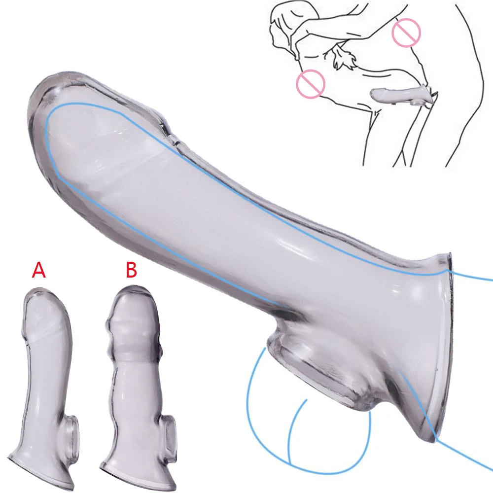 Zdjęcie produktu z kategorii nakładek na penisa - Reusable Penis Sleeves High Elastic