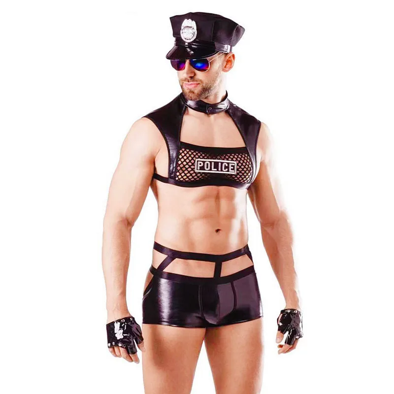 Zdjęcie produktu z kategorii odzieży erotycznej dla mężczyzn - Men Sexy Police Cosplay Costume