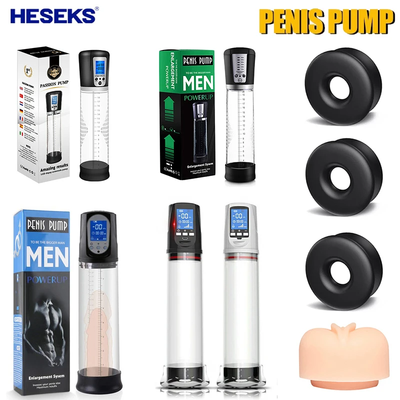 Zdjęcie produktu z kategorii pompki do penisa - HESEKS LCD Electric Penis Pump