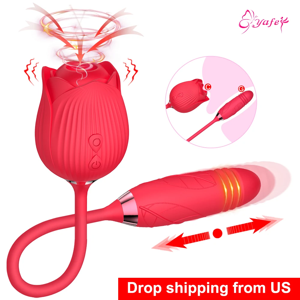 Zdjęcie produktu z kategorii wibrujących jajeczek - Rose Clitoris Sucking Vibrator for