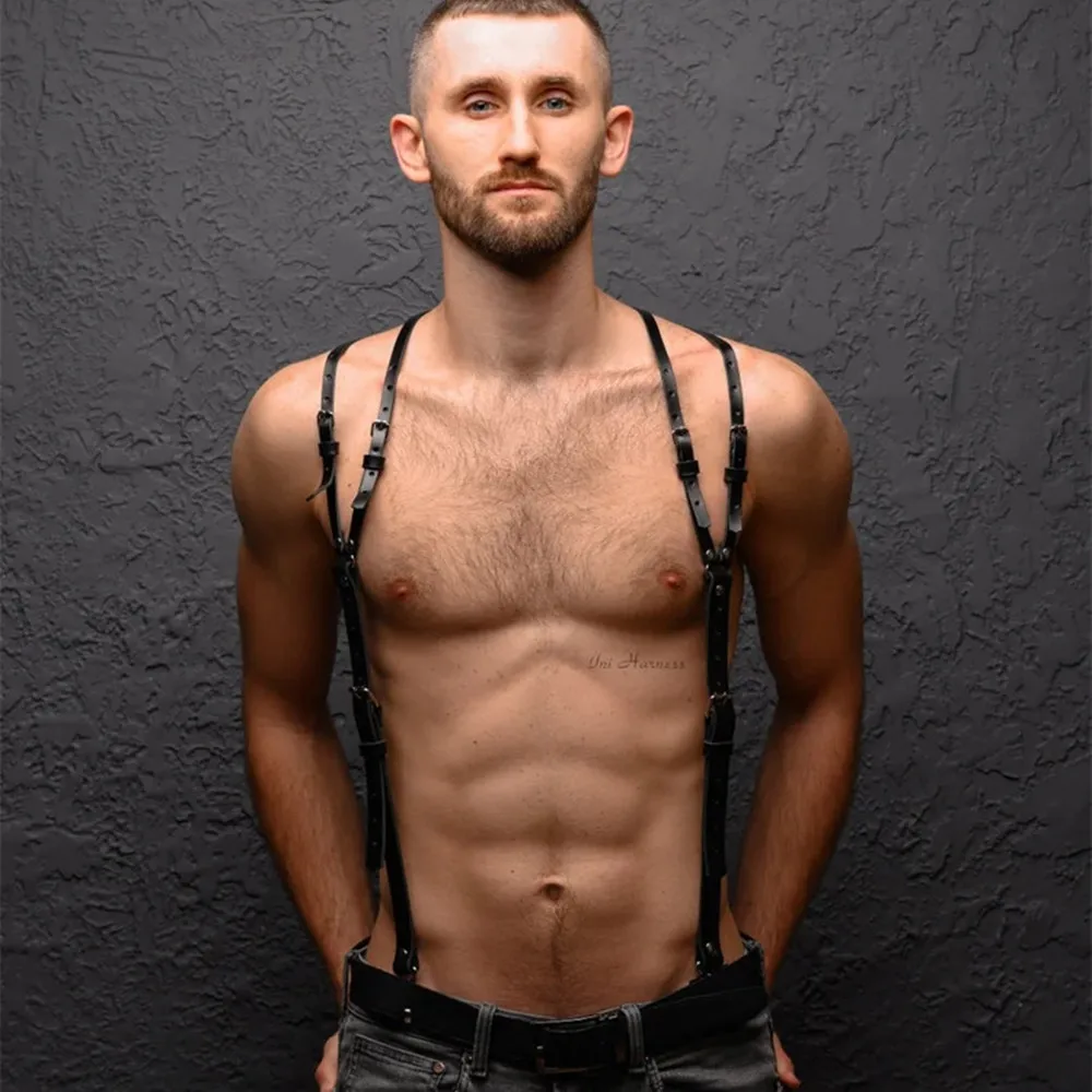 Zdjęcie produktu z kategorii odzieży erotycznej dla mężczyzn - Gay Rave Harness Adjustable Leather