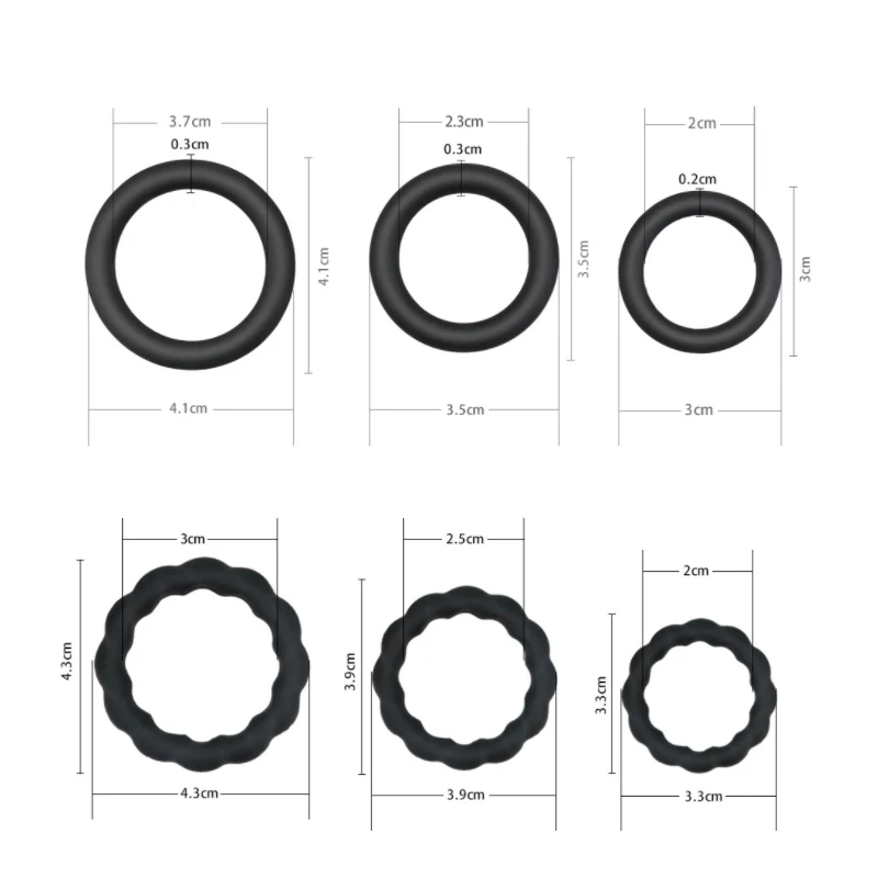 Zdjęcie produktu z kategorii pierścienie erekcyjne - 3PCS Delay Ejaculation Penis Ring