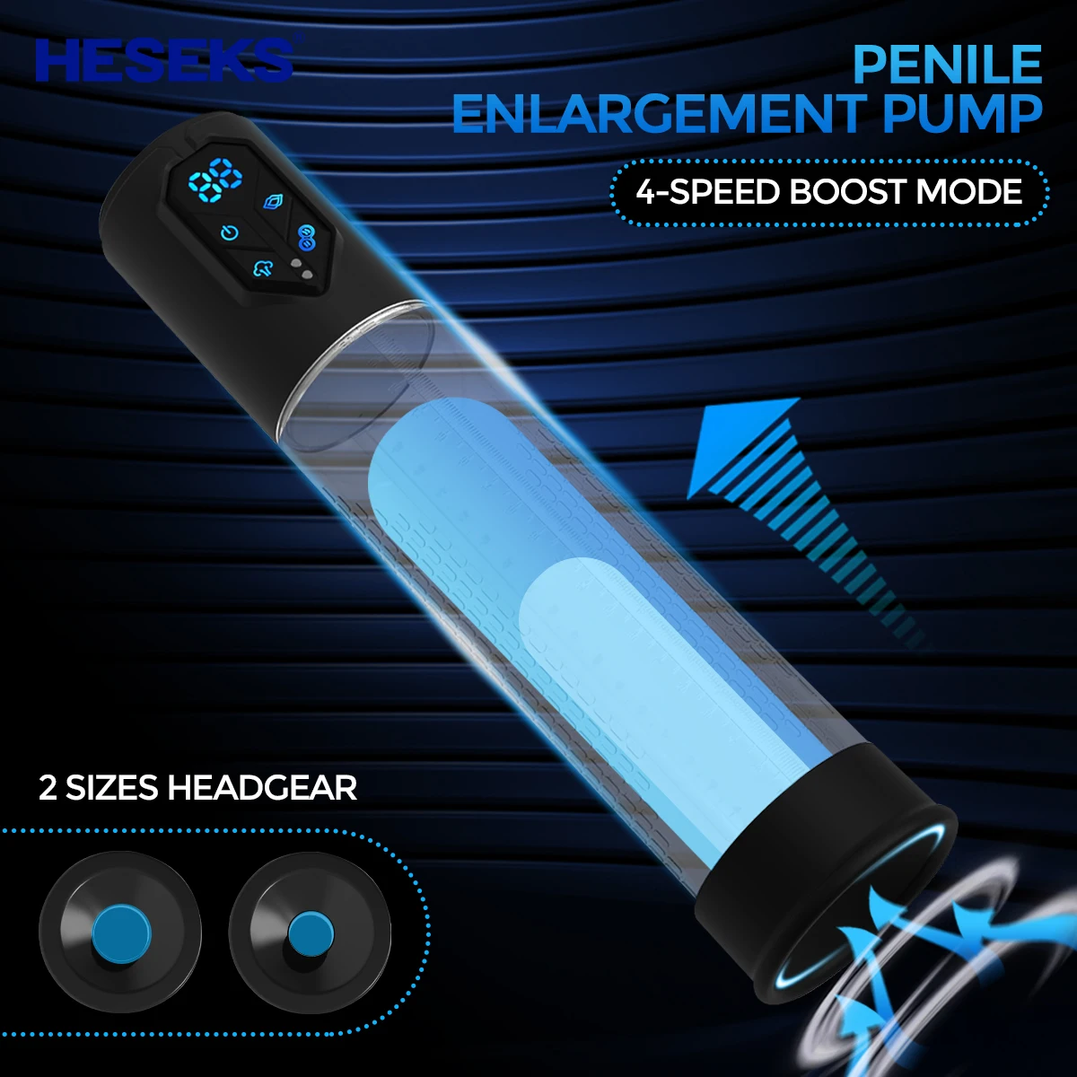 Zdjęcie produktu z kategorii masturbatorów dla mężczyzn - HESEKS IPX78 Penis Pump For