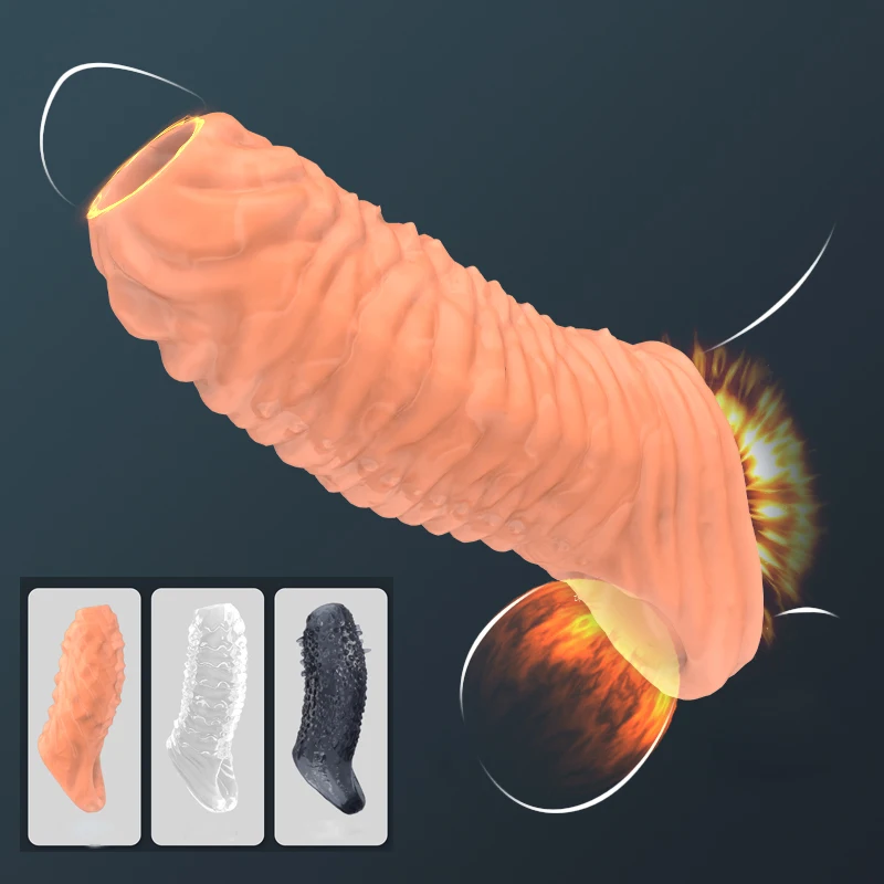 Zdjęcie produktu z kategorii nakładek na penisa - Penis Enlargement Sleeve Reusable Penis