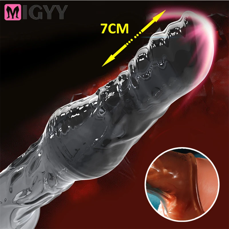 Zdjęcie produktu z kategorii nakładek na penisa - Penis Sleeve Extensions Condom Male