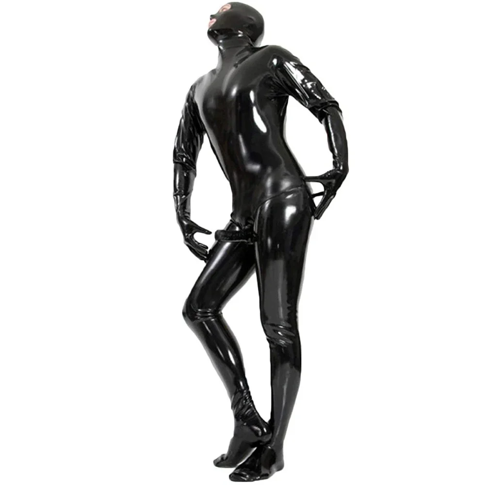 Zdjęcie produktu z kategorii odzieży erotycznej dla mężczyzn - Men's Stretch PVC Bodysuit With