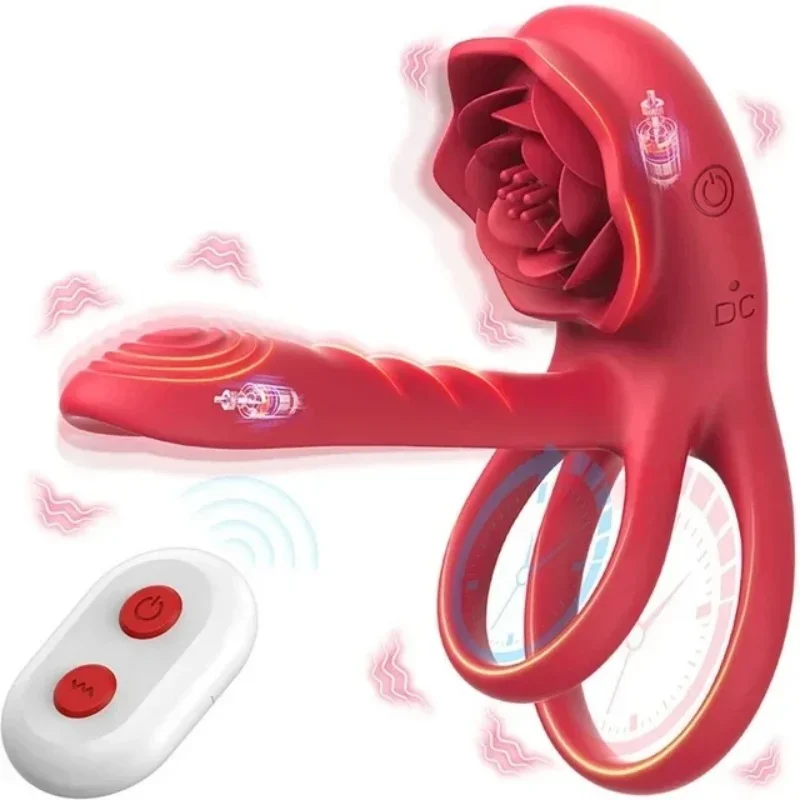 Zdjęcie produktu z kategorii wibratorów łechtaczkowych - Rose Vibrating Cock Ring Penis
