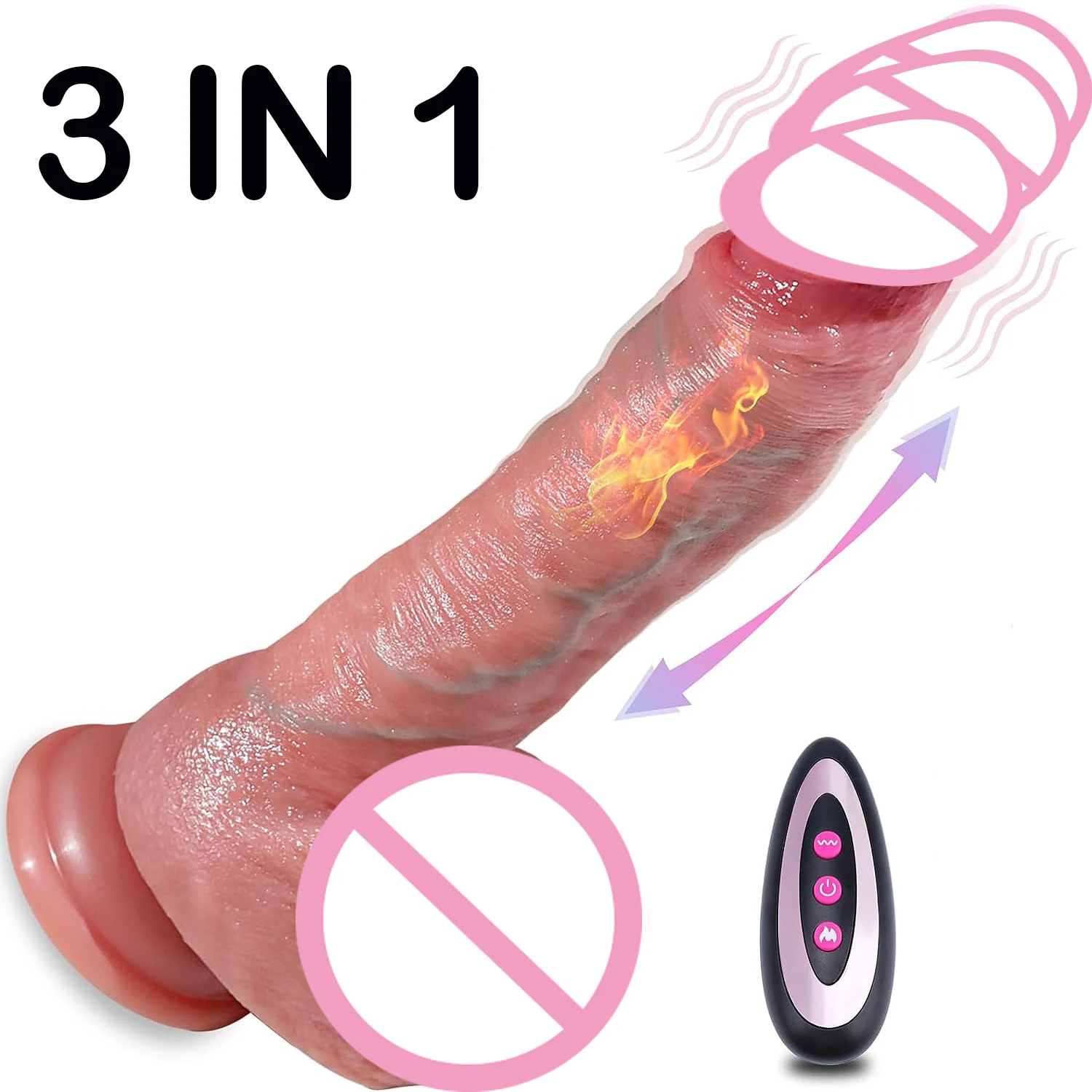 Zdjęcie produktu z kategorii wibratorów dla par - Telescopic Dildo Vibrator Sex Toys