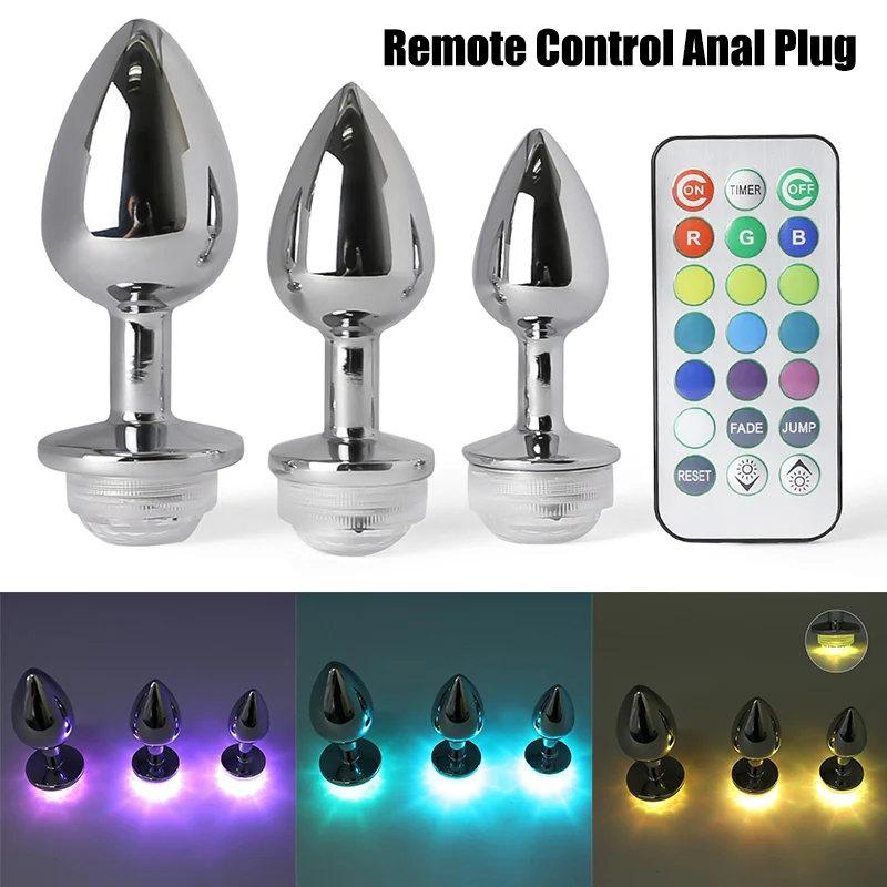 Zdjęcie produktu z kategorii korków analnych - LED Butt Plug Metal Anal