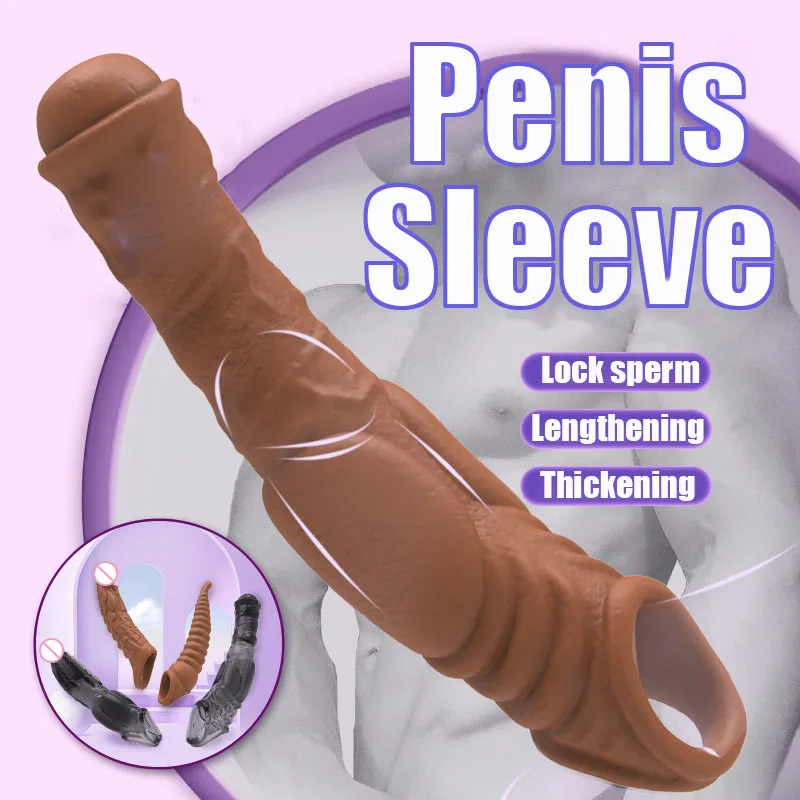 Zdjęcie produktu z kategorii nakładek na penisa - Male Reusable Penis Sleeve Testis