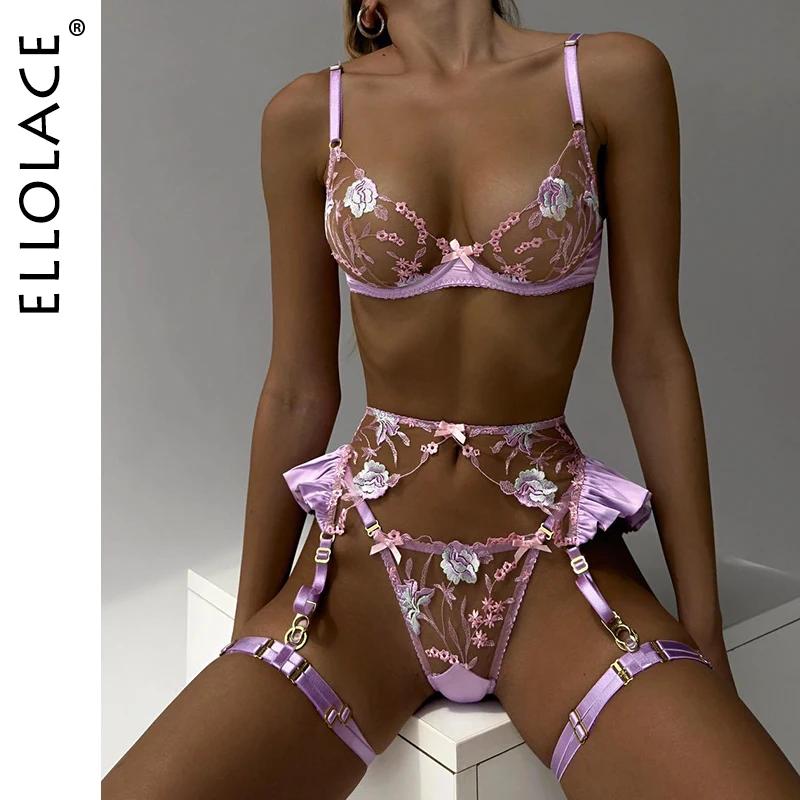 Zdjęcie produktu z kategorii bielizna erotyczna - Ellolace Ruffle Erotic Lingerie Floral
