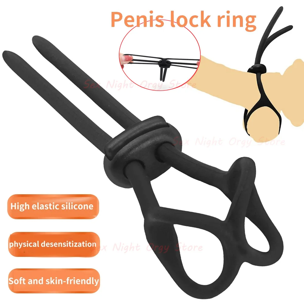 Zdjęcie produktu z kategorii gadżetów BDSM - Adjustable Penis Ring Rope Silicone