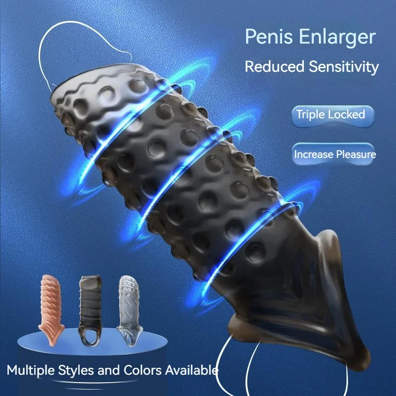 Zdjęcie produktu z kategorii nakładek na penisa - Newest Reusable Penis Sleeve Cock